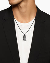 Chevron Tag in Black Titanium with Diamonds, 27mm